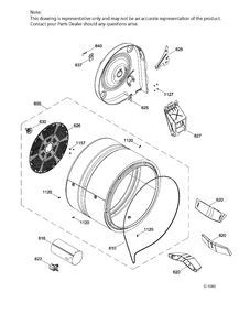 DRUM Diagram and Parts List for GTD45GAMJ0WS  General Electric Dryer