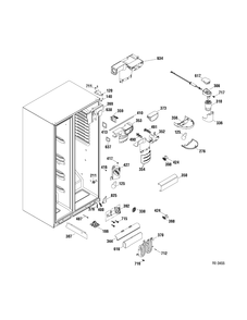 FF SECTION Diagram and Parts List for DSRF5KGXAEWW  General Electric Refrigerator