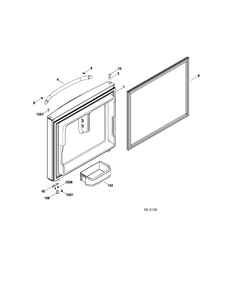FZ DOOR Diagram and Parts List for GBRS0HBXFRSS  General Electric Refrigerator