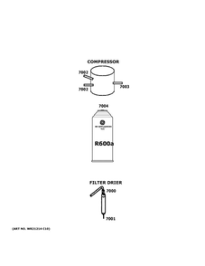 Lokring Connectors Diagram and Parts List for FCM11SRBWW  General Electric Freezer