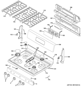 Part Location Diagram of WB27X44729 GE Oven Control Board