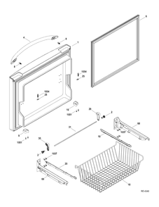 FZ DOOR Diagram and Parts List for PDRS0MBYCLSS  General Electric Refrigerator