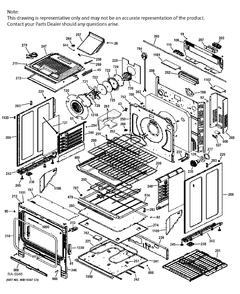 BODY PARTS Diagram and Parts List for PC2S920SEF3SS  General Electric Range
