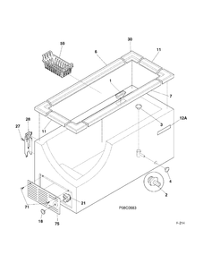 CABINET Diagram and Parts List for FCM7DMCWH  General Electric Freezer