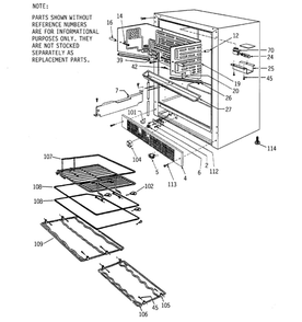 Cabinet Parts Diagram and Parts List for ZDB24AAWW  General Electric Wine and Beverage Cooler