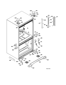 Hinge Parts Diagram and Parts List for PNE21KMKES  General Electric Refrigerator