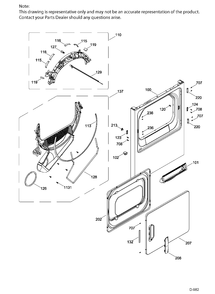 FRONT PANEL ASM Diagram and Parts List for GTX18ESBJ0WW  General Electric Dryer