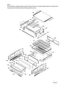 DRAWER PARTS Diagram and Parts List for PCB985DK1WW  General Electric Range