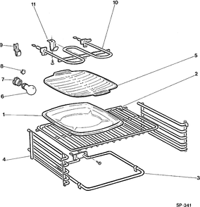 OVEN PARTS Diagram and Parts List for 12300-1  General Electric Range