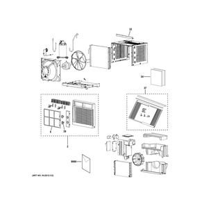 Room Air Conditioner Diagram and Parts List for AWES05BWF1  General Electric Air Conditioner