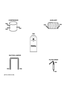 Lokring Connectors Diagram and Parts List for PBV10R5VBSS  General Electric Refrigerator