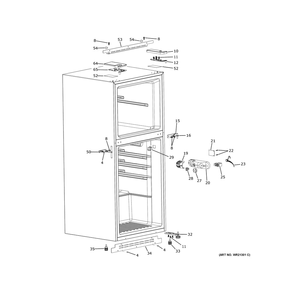 Cabinet Diagram and Parts List for PPV08R5YRBSS  General Electric Refrigerator