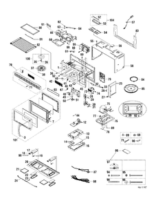 MICROWAVE Diagram and Parts List for JVM1440SHC01  General Electric Microwave