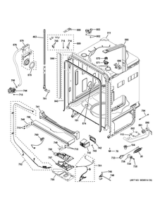 Body Parts (1) Diagram and Parts List for GDT670SGV1BB  General Electric Dishwasher