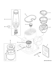 Coffee Maker Diagram and Parts List for C7CGAAS4T1W3  General Electric Trash Compactor