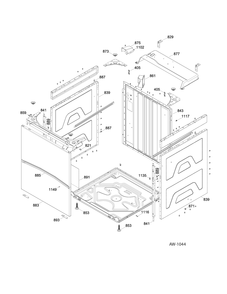 WASHER CABINET Diagram and Parts List for GUAP270EM1WW  General Electric Washer