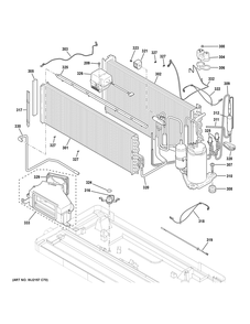 Sealed System Diagram and Parts List for AZVS15EMXWAK1  General Electric Air Conditioner