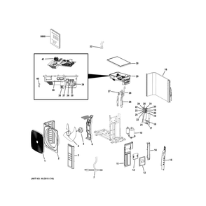 Part Location Diagram of WJ94X35534 GE FAN MOTOR