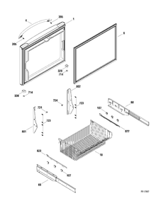 FREEZER DOOR Diagram and Parts List for PFRS5NBWASS  General Electric Refrigerator