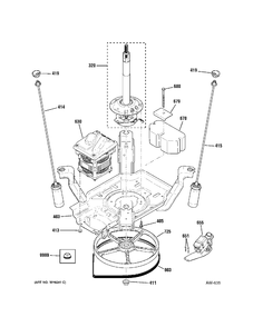 SUSPENSION Diagram and Parts List for 57751H0WW  General Electric Washer