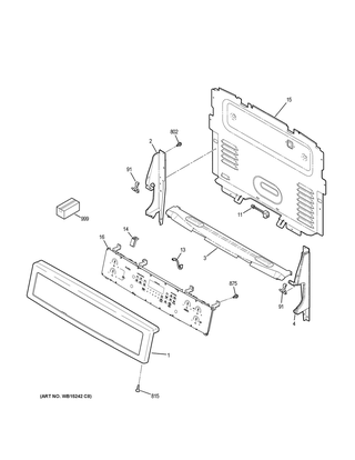 Control Panel Diagram and Parts List for PCHB920SJ5SS  General Electric Range