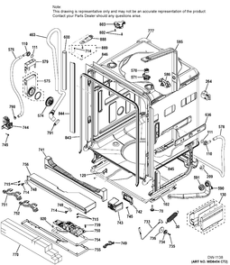 BODY PARTS 1 Diagram and Parts List for ZDT915SPJ0SS  General Electric Dishwasher