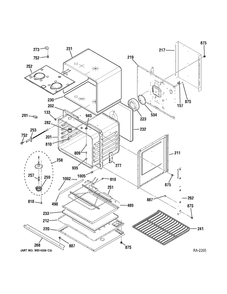 Body Parts Diagram and Parts List for PCB940DF2WW  General Electric Range