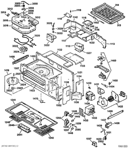 BODY PARTS Diagram and Parts List for JVM290BVC01  General Electric Microwave
