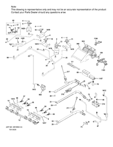 GAS & BURNER PARTS Diagram and Parts List for CCGS995SEL1SS  General Electric Range