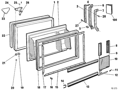 FREEZER DOOR Diagram and Parts List for L17JAML-1  General Electric Refrigerator
