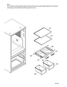 FF SHELVES FF Diagram and Parts List for GDE21DGKAKBB  General Electric Refrigerator