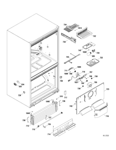 FZ SECTION Diagram and Parts List for PDRF0MBYARBB  General Electric Refrigerator