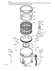 TUB WASHER Diagram and Parts List for GUAN275ED1WW  General Electric Dryer