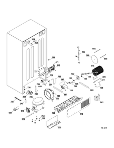 SYSTEM PARTS Diagram and Parts List for PSDS5YGXAFSS  General Electric Refrigerator