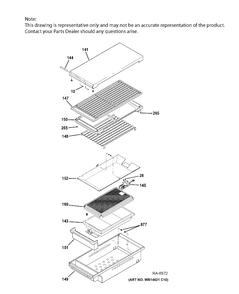 GRILL ASSEMBLY Diagram and Parts List for ZGU364NRP7SS  General Electric Range
