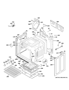 Body Parts Diagram and Parts List for JGB660DEJ5BB  General Electric Range