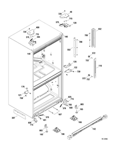 Hinges And Misc. Parts Diagram and Parts List for PGS25SKEAFSS  General Electric Refrigerator
