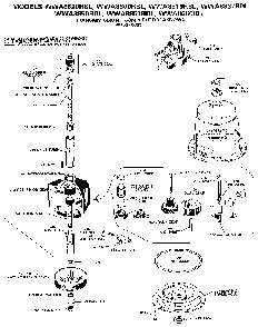 Transmission - Complete Breakdown Diagram and Parts List for WWA8666RBL  General Electric Washer