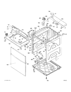Part Location Diagram of WW02L00215 GE PANEL CTRL & HEAT TR Assembly
