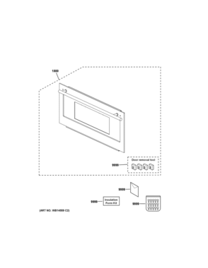 DOOR PARTS Diagram and Parts List for ZSC2201J3SS  General Electric Microwave