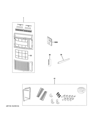 Room Air Conditioner Diagram and Parts List for AHS08LXW1  General Electric Air Conditioner