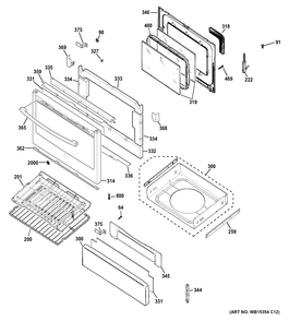 DOOR & DRAWER PARTS Diagram and Parts List for PGB940DEF1BB  General Electric Range