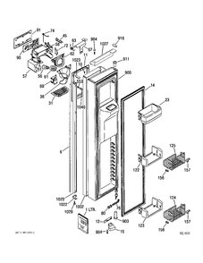 FREEZER DOOR Diagram and Parts List for PSI23SGMBKBS  General Electric Refrigerator
