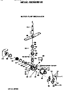 Motor/pump Diagram and Parts List for GSD550M-01  General Electric Dishwasher