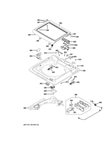 Part Location Diagram of WH44X26701 GE Glass Frame Assembly