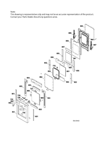 SMALL DOOR ASSEMBLY Diagram and Parts List for ZDP484NGP7SS  General Electric Range