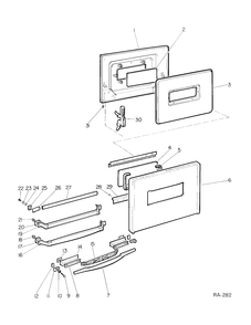DOOR GROUP Diagram and Parts List for 13338-4  General Electric Range