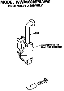 Pinch Valve Assembly Diagram and Parts List for WWA9890RBLWW  General Electric Washer