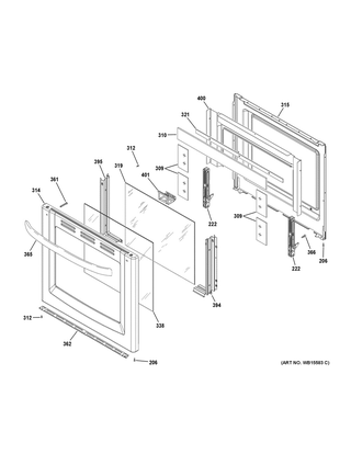 Part Location Diagram of WB56X31140 GE GLASS DOOR