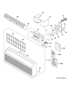 Grille And Control Parts Diagram and Parts List for AZ45E15EACW2  General Electric Air Conditioner